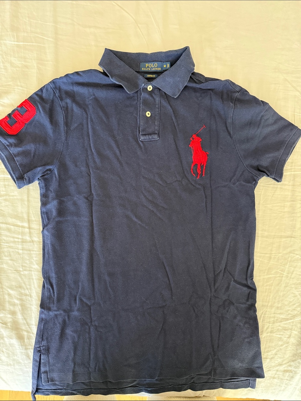 Polo by Ralph Lauren Navy Polo with Red Pony & Sleeve Number